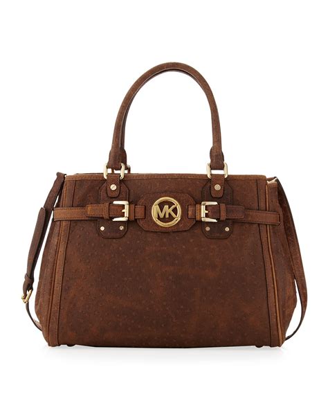 michael kors brown hudson bag|brown suede Michael Kors handbags.